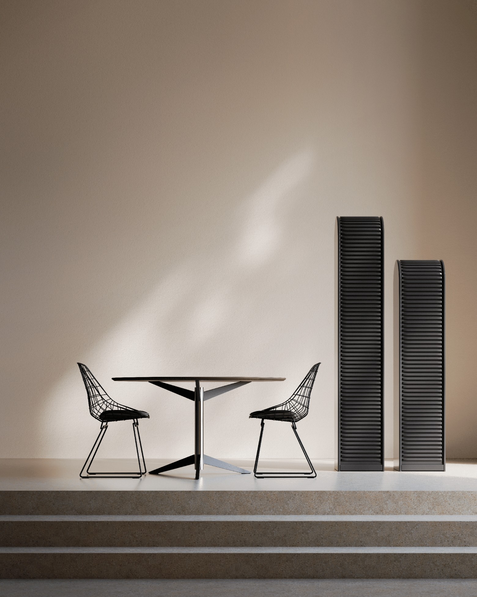 Wire dining chair: tijdloos en betaalbaar. Marin Visser tafel, Adammer  Victors Design Agency