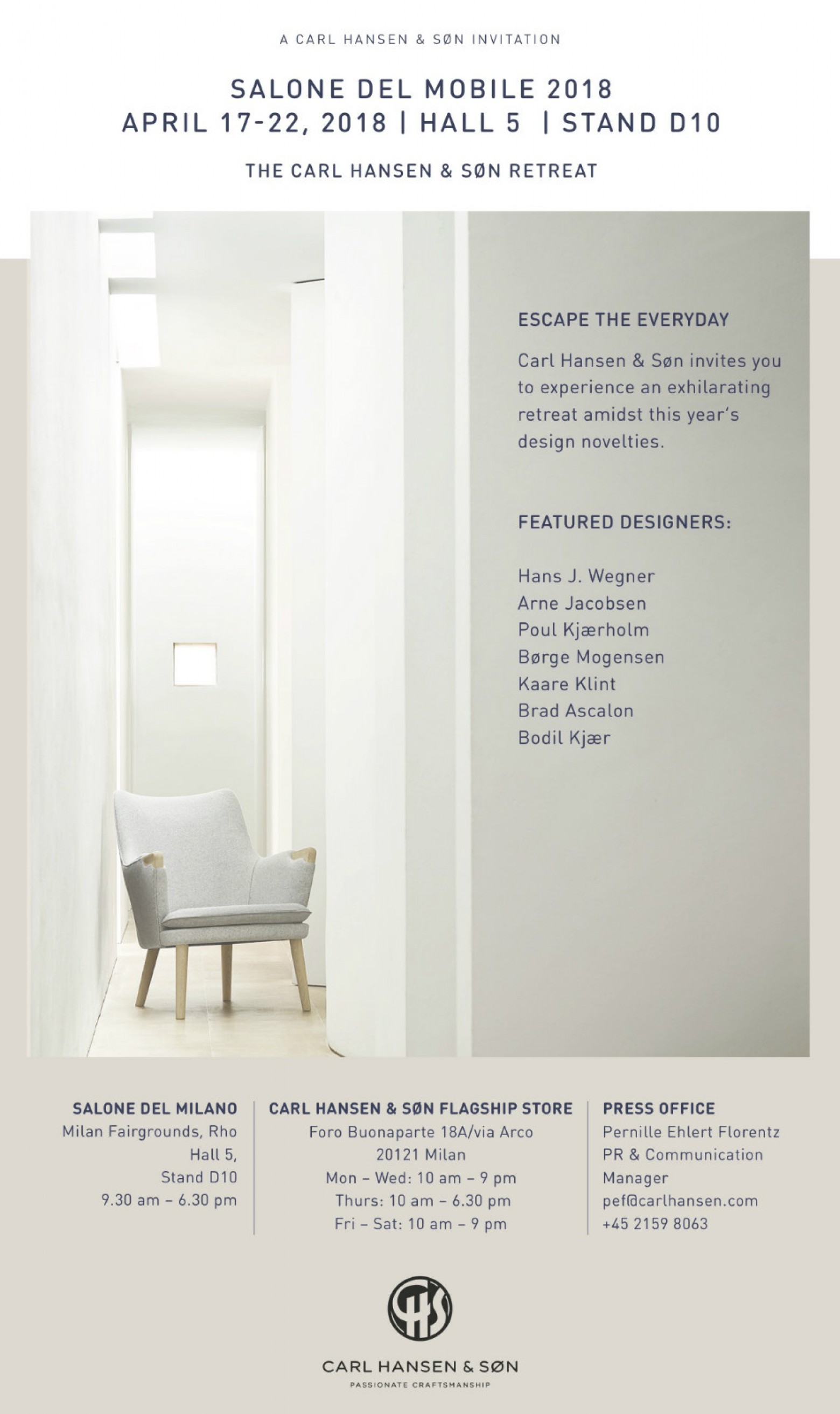Uitnodiging Salone del Mobile 2018 - Carl Hansen & Son  Victors Design Agency