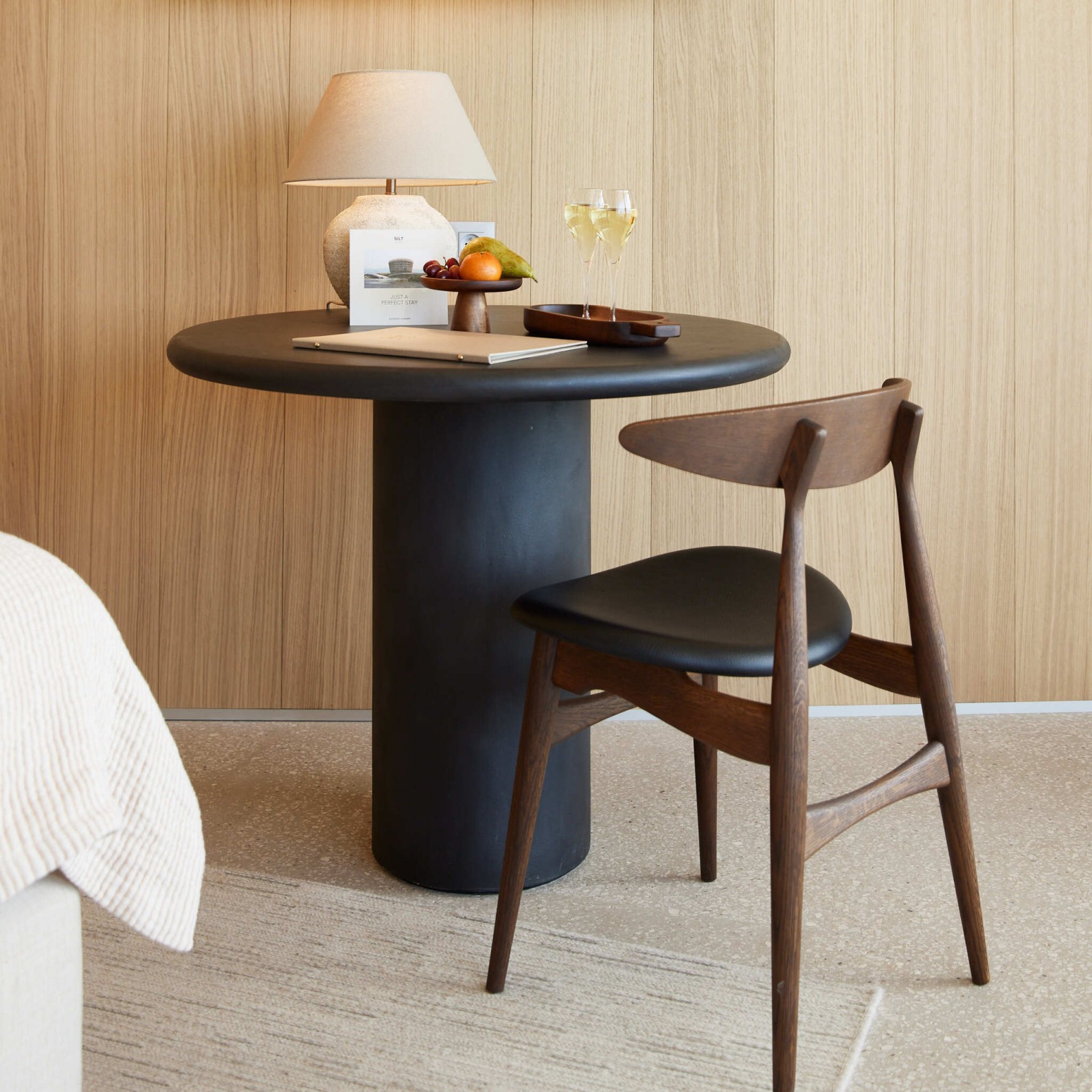 Wegner chair CH33 in dark oak in Silt Hotel, Middelkerke  