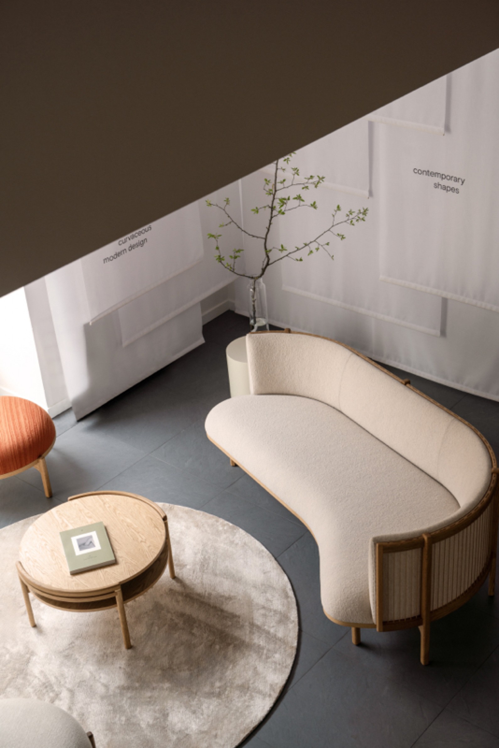Sideways sofa en Sideways salontafel in eik 