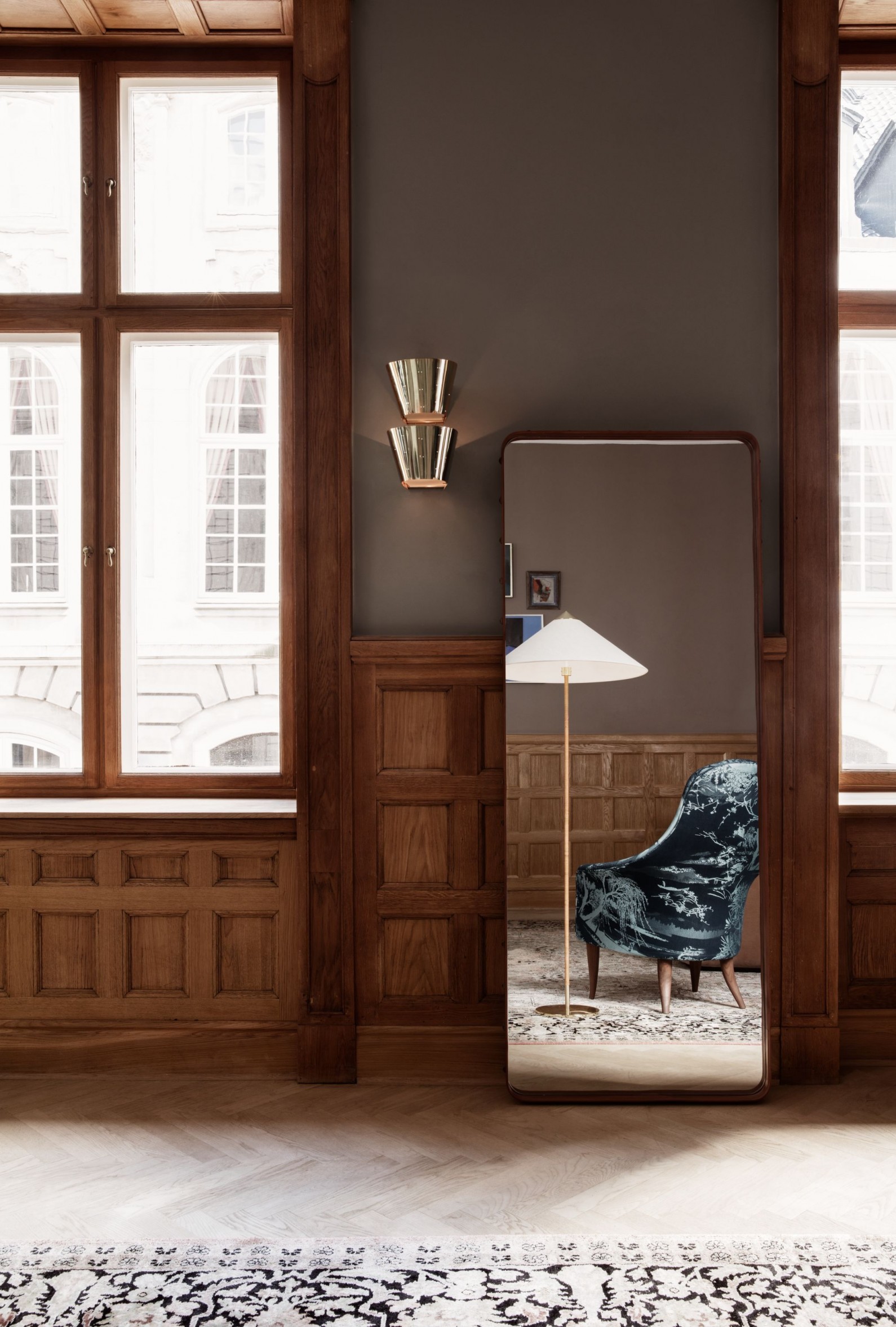 Adnet Wall Mirror - 70 x 180 cm - Tan