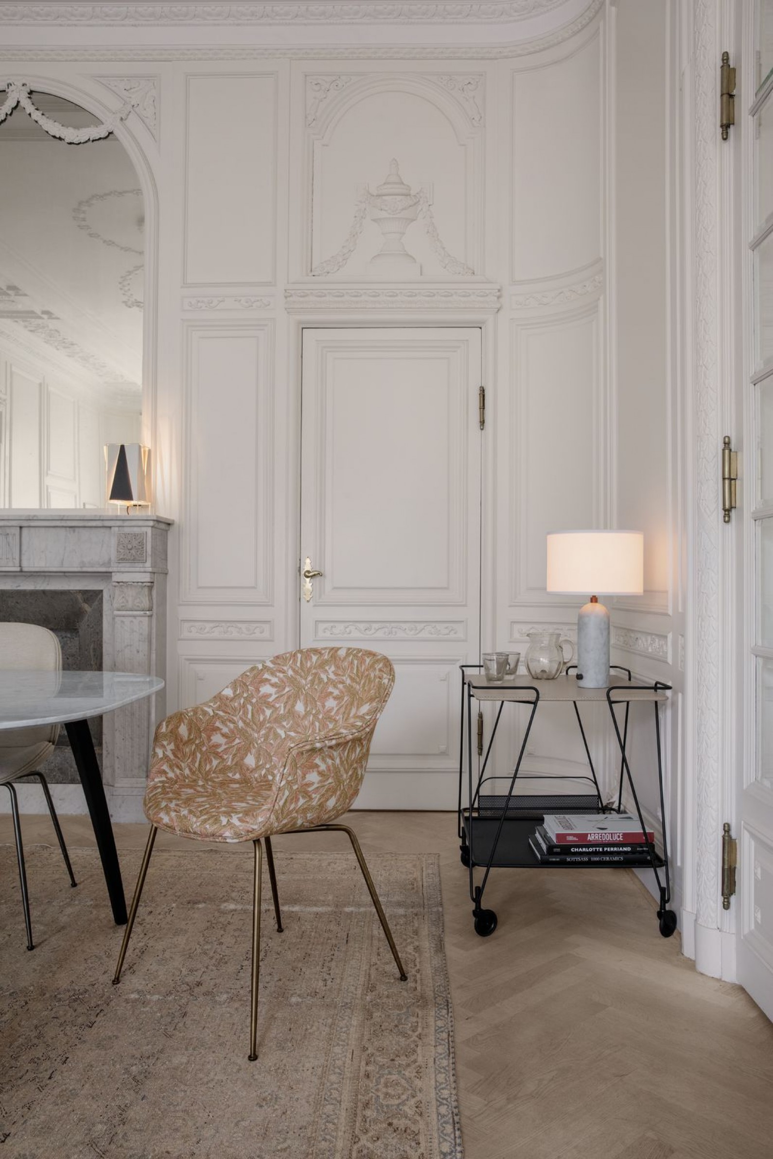 Bat Dining Fully Upholstered Antique Brass base
