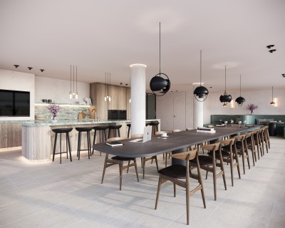 GUBI verlichting (Multilite) en stoelen CH33P (Hans J Wegner): consistentie over de ganse lijn... 