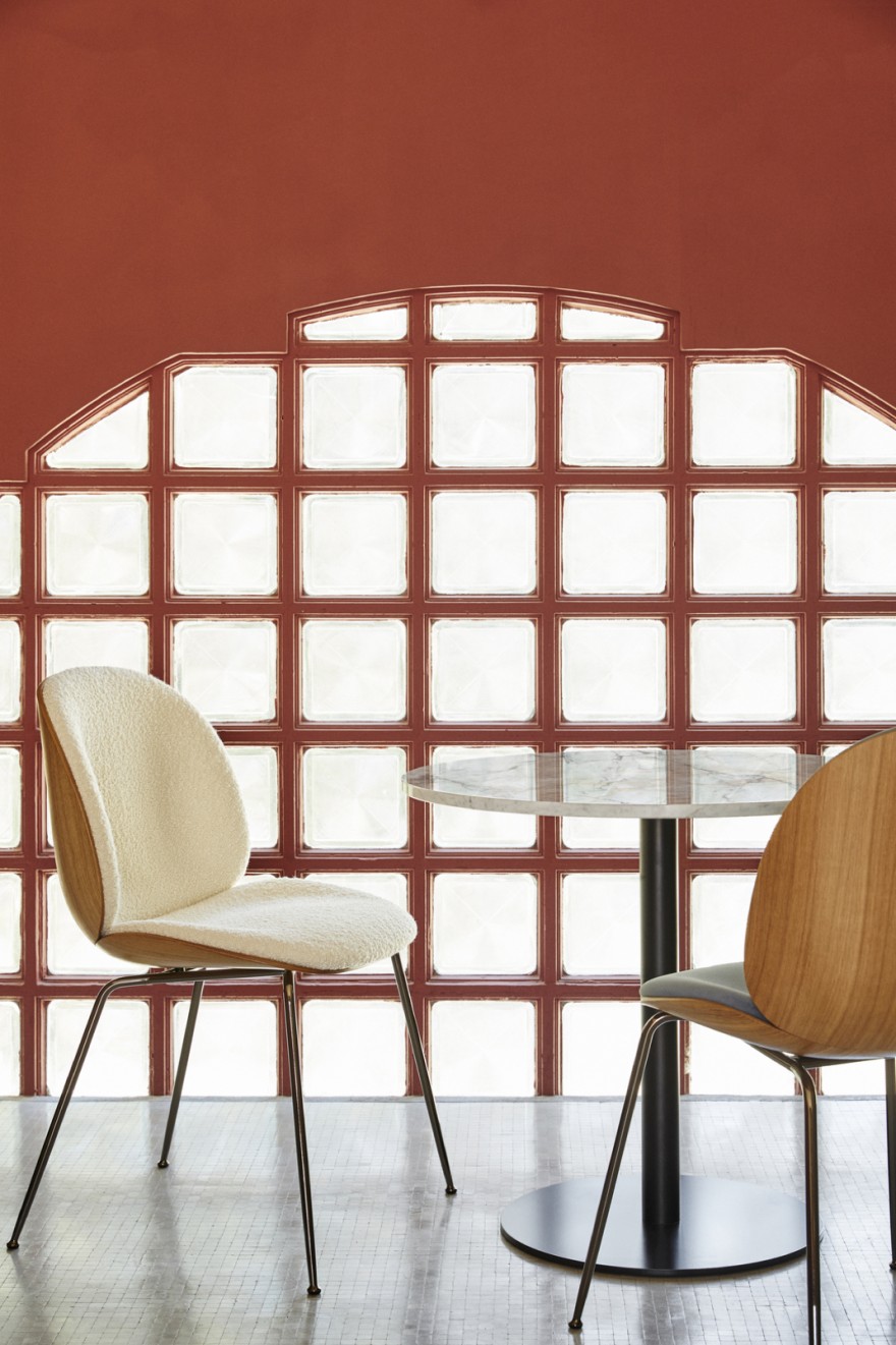 Beetle dining chair met veneer schelp
