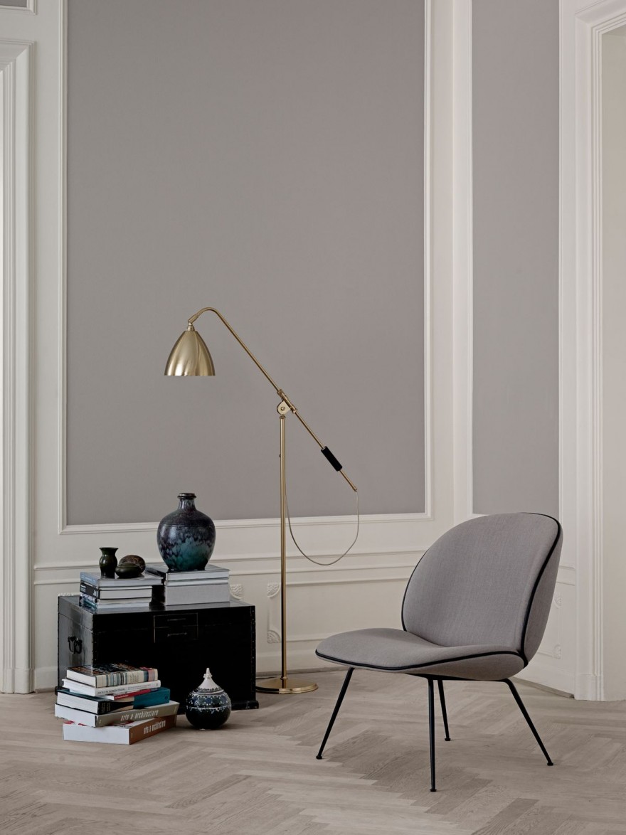  Lampadaire Bestlite en laiton et Beetle Lounge