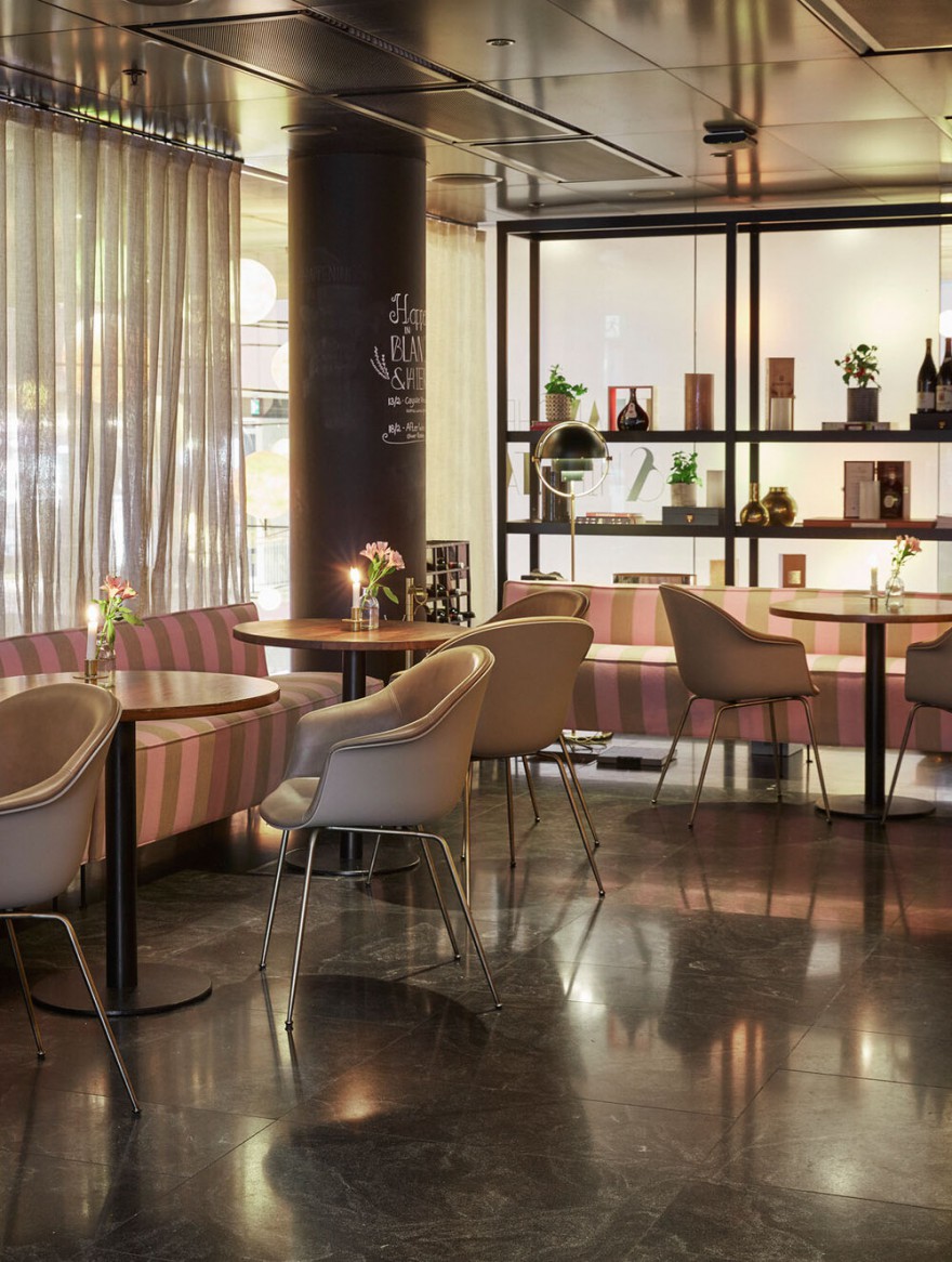 BAT dining chairs in front upholstery in Stockholm (At six hotel) 