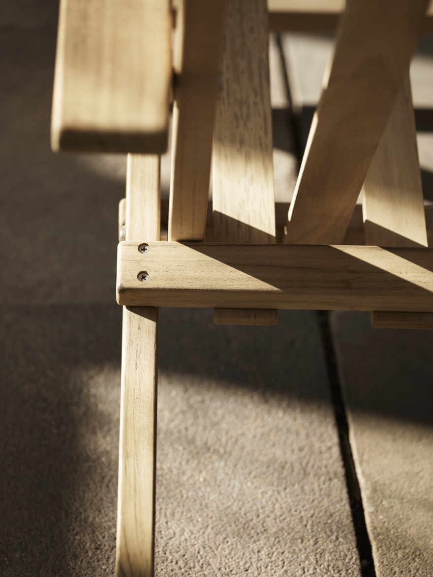 Detail van de Carl Hansen & Son outdoor Series ontworpen door Borge Mogensen 