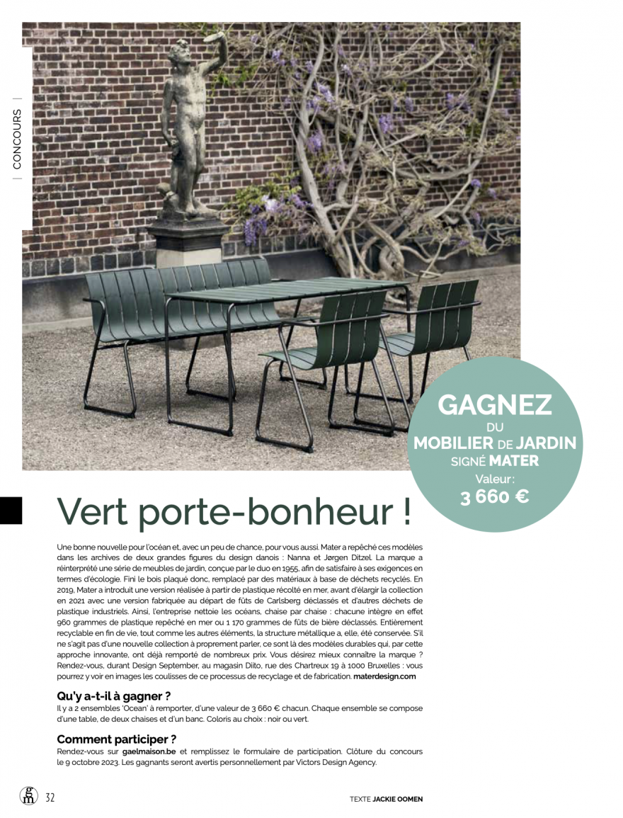 Victors support the brands they represent: co action with MATER & Feeling Wonen/ Gaël Maison 