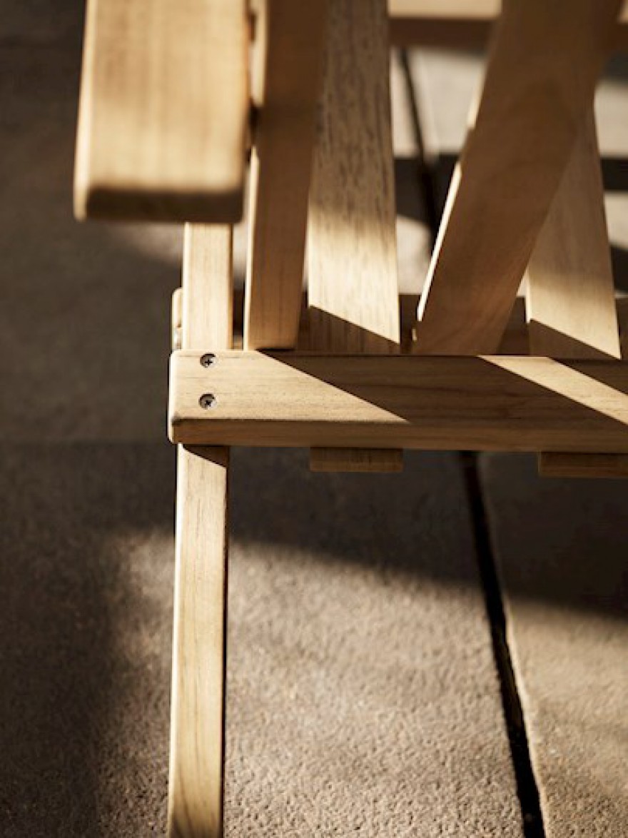 Detail van de Deck Series: gemaakt met FSC gecertifieerde teak  