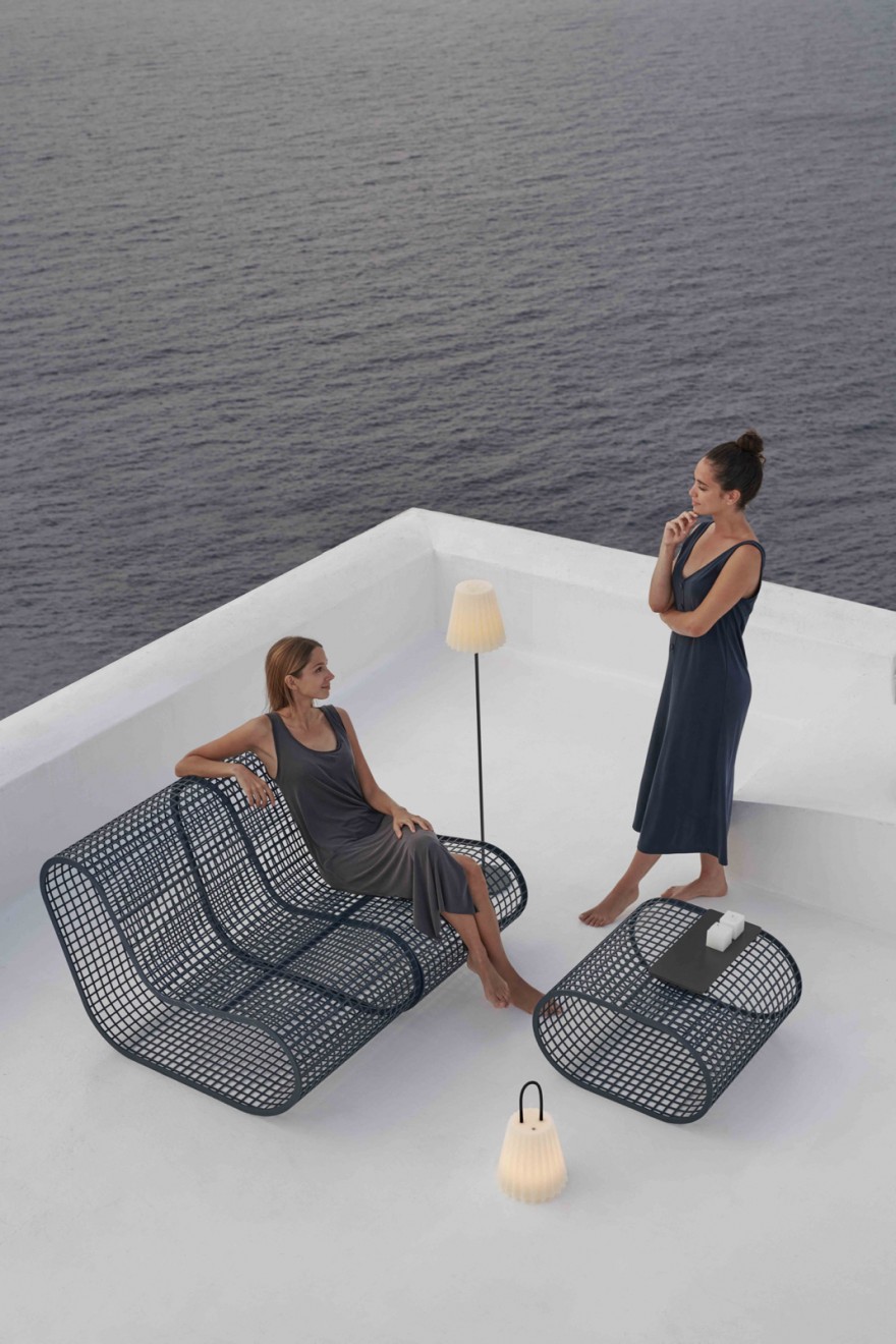 BUIT Club chair compositie - Pouf - GreyBlue