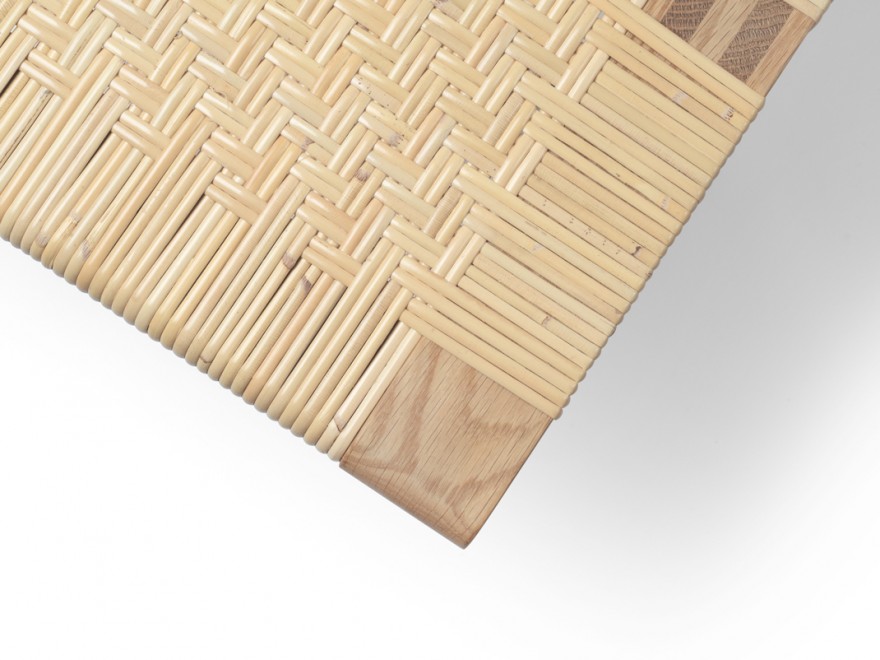 Detail van de (dubbele) weaving op de hoek 