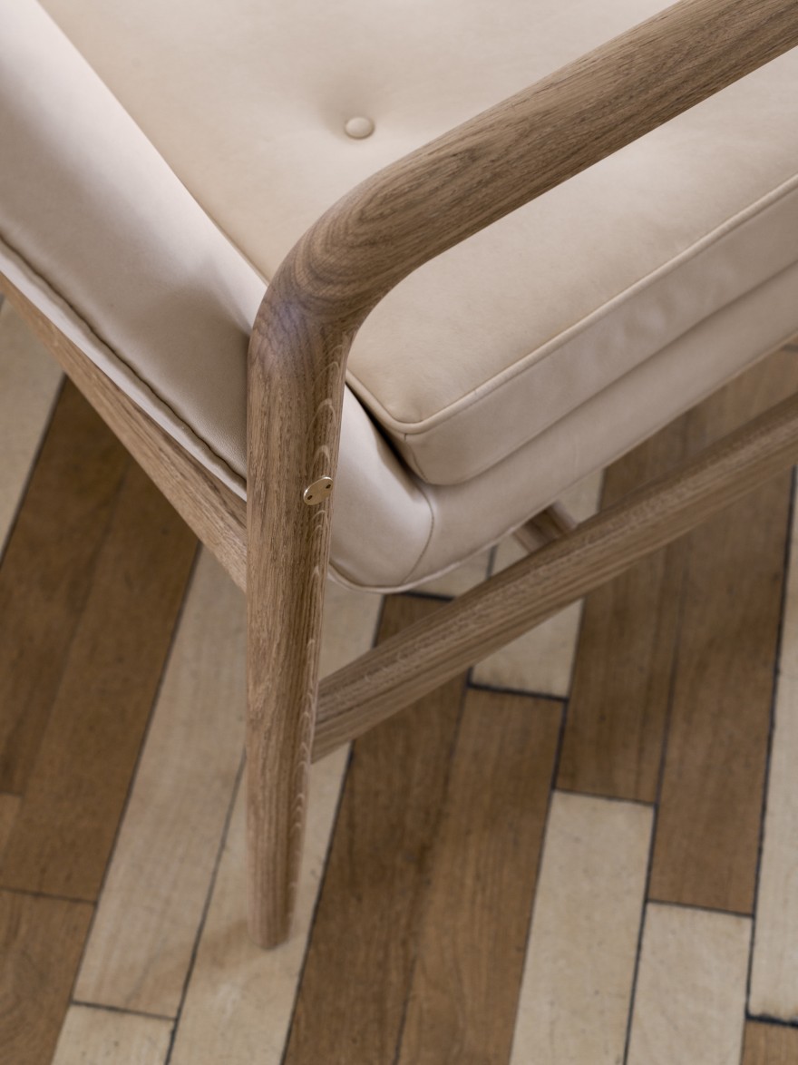 Detail Foyer chair, 1945 design, Vilhelm Laurtizen Arch., Carl Hansen & Son 2022 