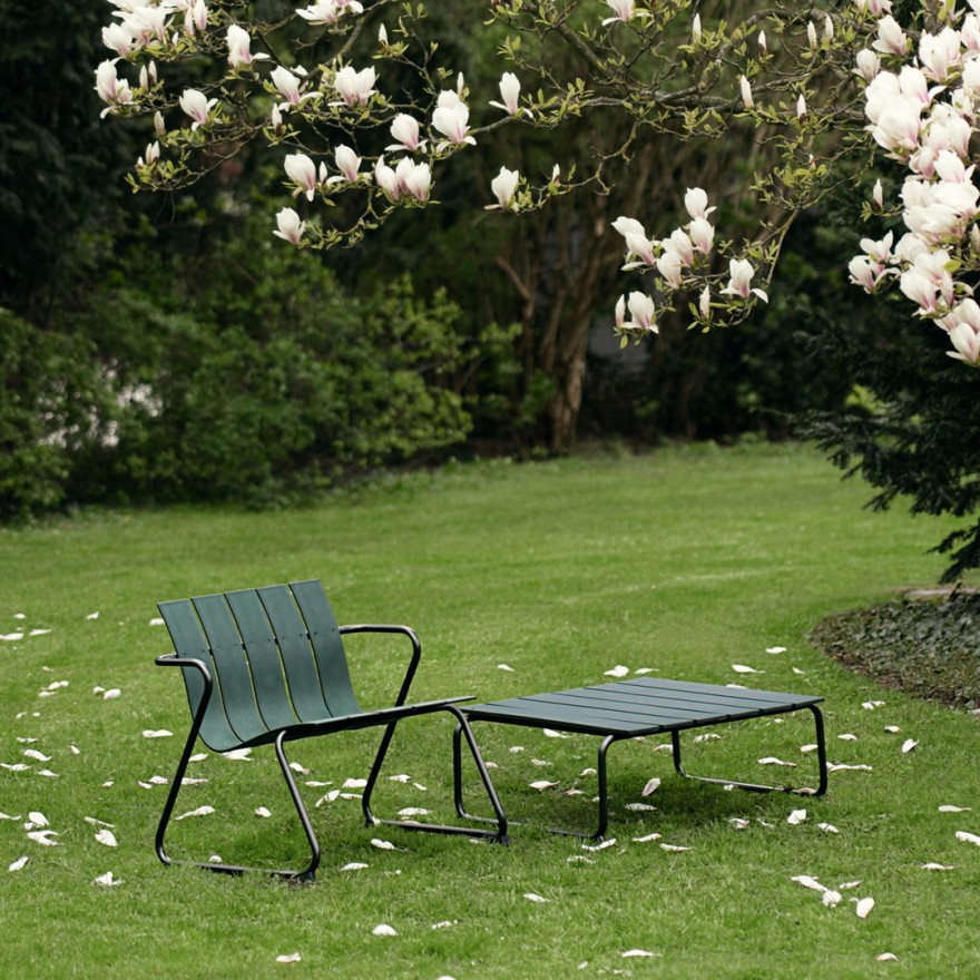 Ocean lounge chair en loungetafel in groene kleur 