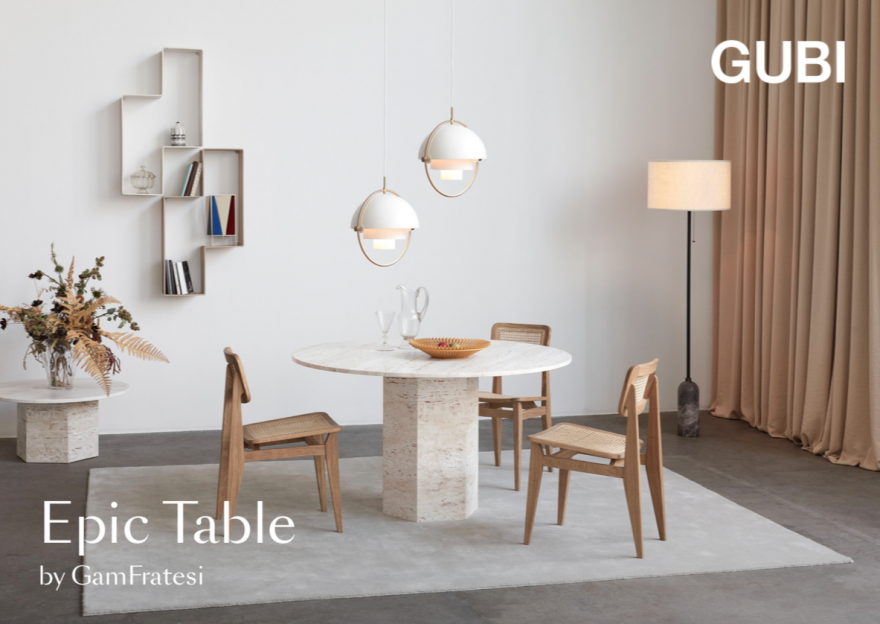 Epic Table Neutral White - C-chair french cane