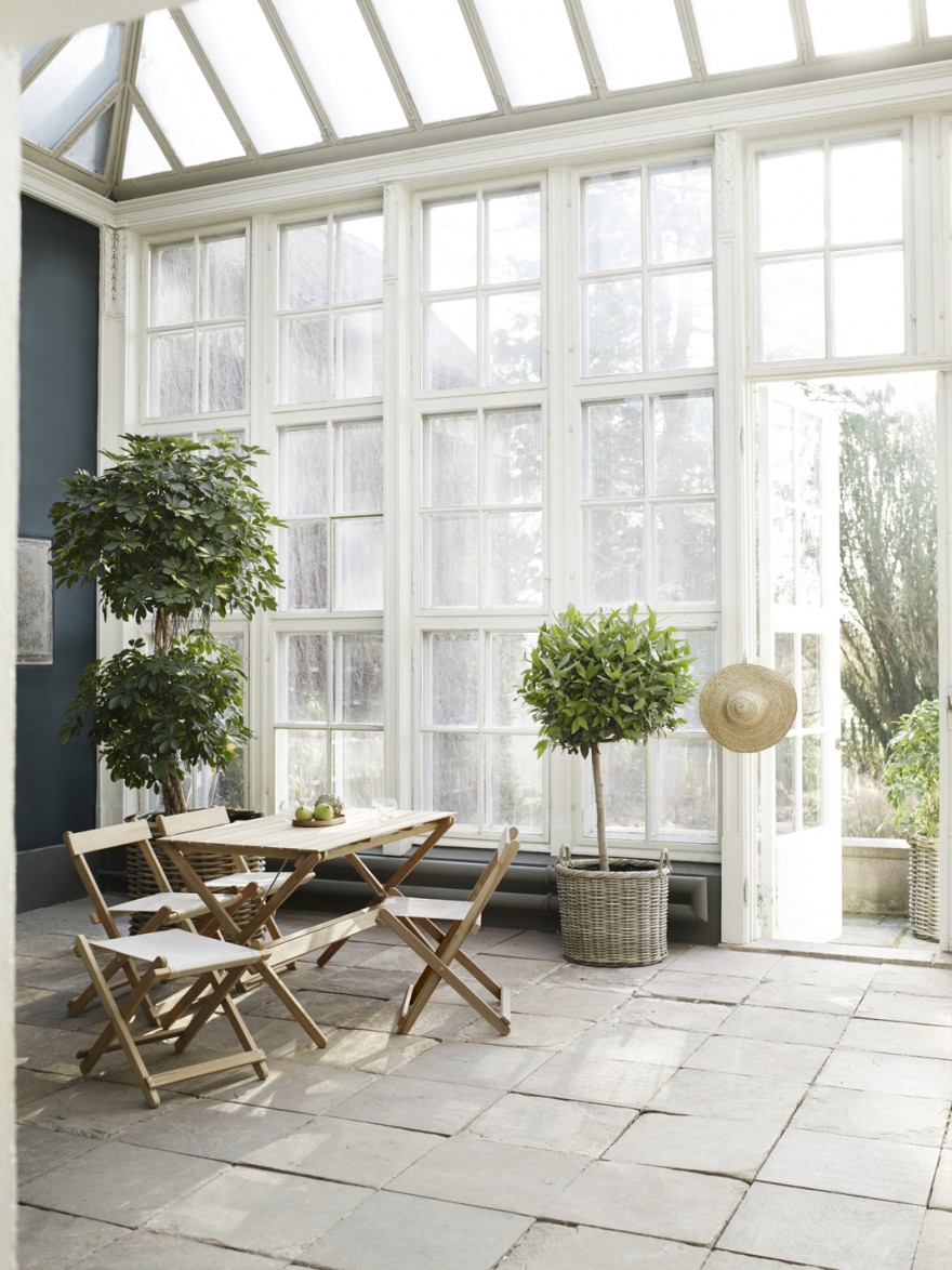 Outdoor collectie in onbehandelde teak van Borge Mogensen, design eind jaren 60, begin jaren 70  